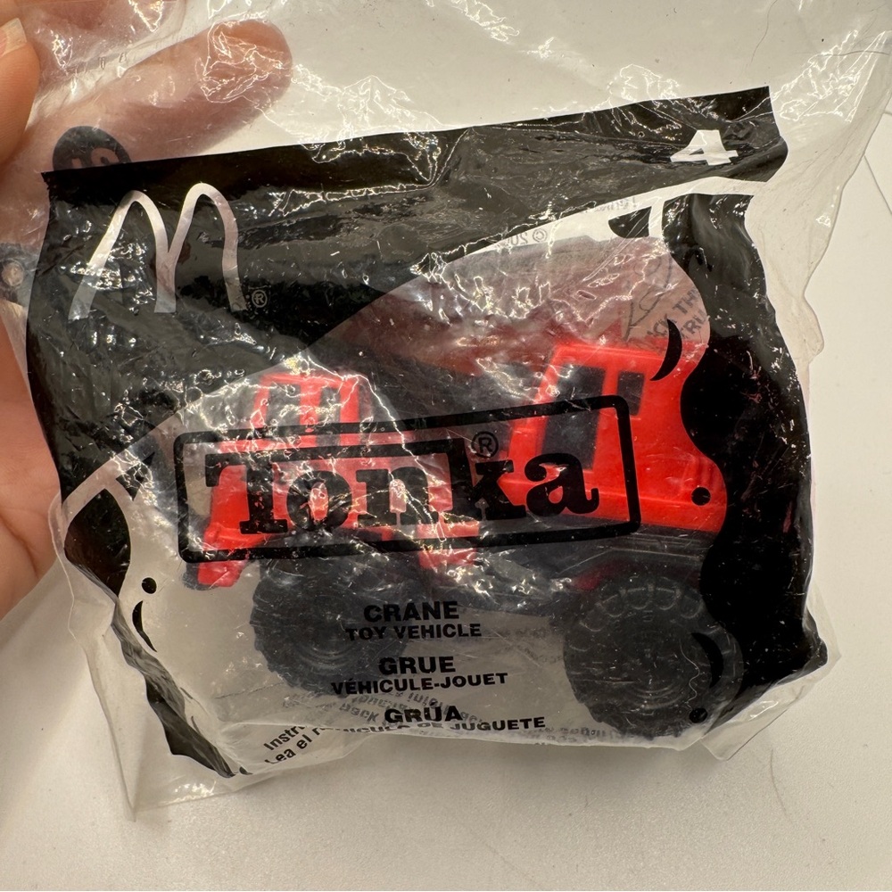 Vintage 2003 McDonalds Happy‎ Meal Toy Tonka Crane #4 Red Black Car